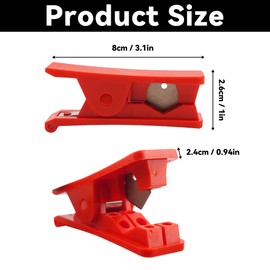 JIMDOAYO 3 Pcs PTFE Plastic Tubing Cutter, Red Pipe Cutter Square Tubing Hose Cutter, Accurate Tube Cutting Tool for Nylon PVC PU Tube and Hose