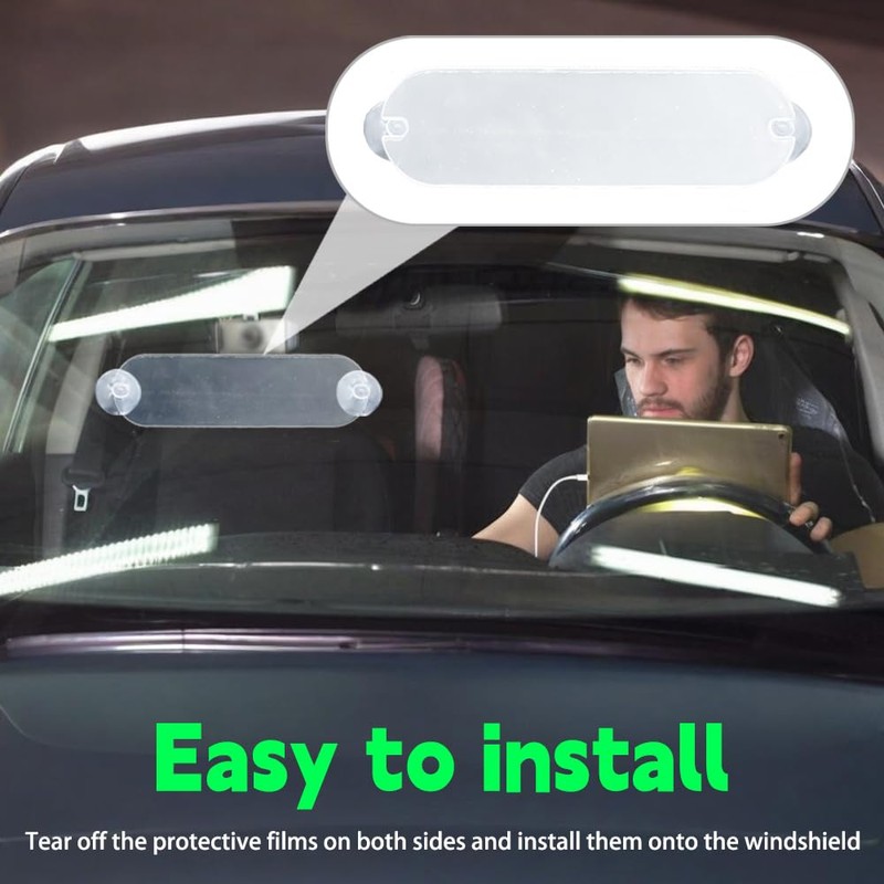 QKWL 2PCS EZ Pass Holder, Ezpass Mounting Strips,Strong Adhesive+Suction Cup