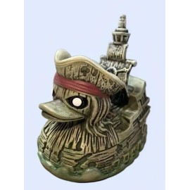 Duckieville 3.25” Pirate Ship Rubber Duck Style Resin Collectible Ducky Ghost Green Pirates