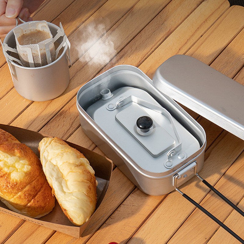 Outdoor Aluminum Alloy Kettle Foldable Handle Camping Kettle Portable Coffee