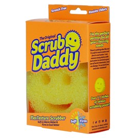The Original Scrub Daddy - FlexTexture Sponge, Soft in Warm Water, Firm in Cold, Deep Cleaning, Dishwasher Safe, Multi-use, Scratch Free, Odor Resistant, Functional, Ergonomic- 1ct