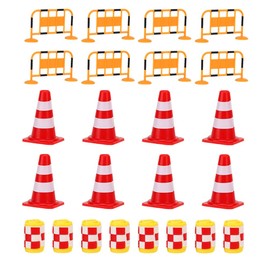 Toddmomy 24pcs Children Mini Roadblock Traffic Signs Traffic Road Cones Cognitive Toys Road Signs for Kids, Assorted Color, 5.5x3cm, WG05Y536938A19395I1F5
