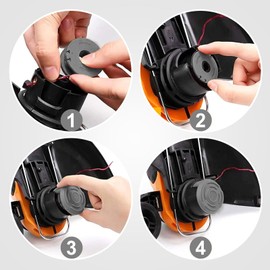 4Pcs Strimmer Spool for FLY021 Set, Strimmer Parts for Flymo FLY021/513937190, 1.5mm Double Line Autofeed Spools Trimmer Spool Replacement, Trimmer Strimmer Spool & Line Compatible with FLY021