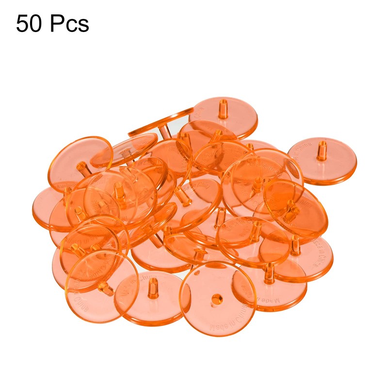 PATIKIL 50pcs Golf Ball Markers 24mm Round Clear Flat Position