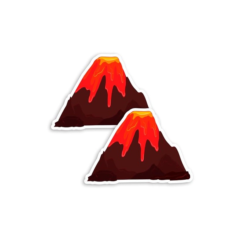 2 x 10cm Volcano Vinyl Stickers - Lava Geology School