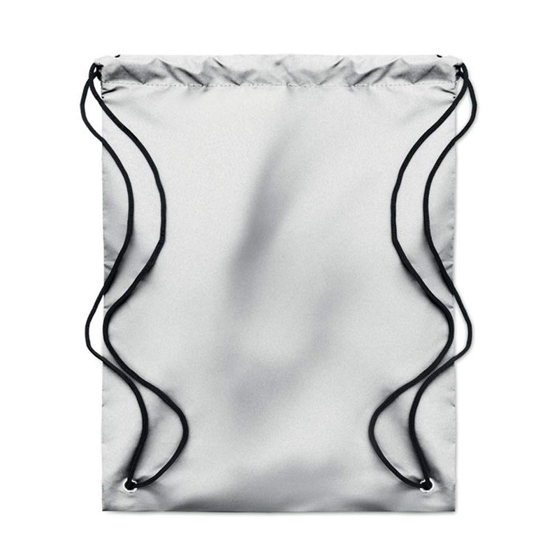 Drawstring Bag Backpack Shoulder Bag Silver Reflective Carry Bag Various