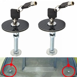 Hood Lock, Car Universal Engine Hood Cover Lock Key Pin Kit Anti-Theft Ensuring Safety Latch Pin Compatible with Professional Rally Cars(Carbon Fiber)