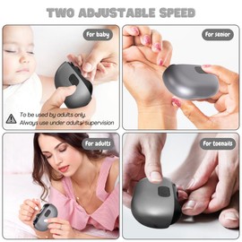 LUFFCABO Electric Nail Clipper for Babies, Adults and Seniors, Baby Nail Clippers with Light and Built-in Nail Storage, Safe Electric Baby Nail Trimmer, Baby Nail Buffer, Automatic Electric Nail File