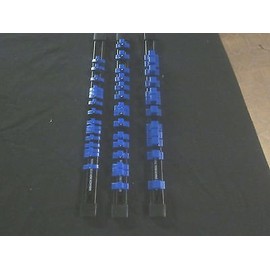 GOLIATH INDUSTRIAL TOOL Blue 3pc Wall Mount MOUNTABLE Tray Socket Rails Racks 14" 1/4" 3/8" 1/2" Sliding