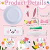 Baderke 24 Set Easter Bunny Craft Easter Paper Plate Kit