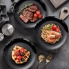 PULOTE 60 PCS Black Plastic Plates - Include 30 Dinner