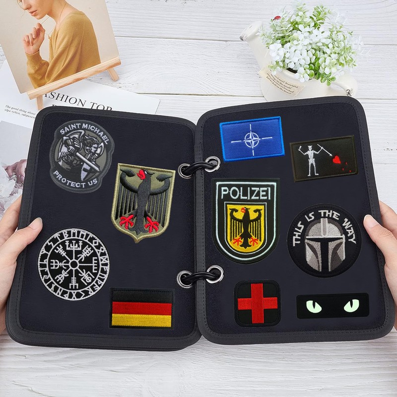 4 in 1 Tactical Military Patch Collecting Albums,4 Sheet Double
