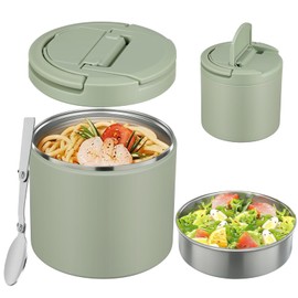 40oz Insulated Food Containers for Hot Food Soup Thermo for Adult Wide Mouth Large Capacity Leak Proof Vacuum Stainless Steel with Carry Handle and Spoon, BPA Free, Green