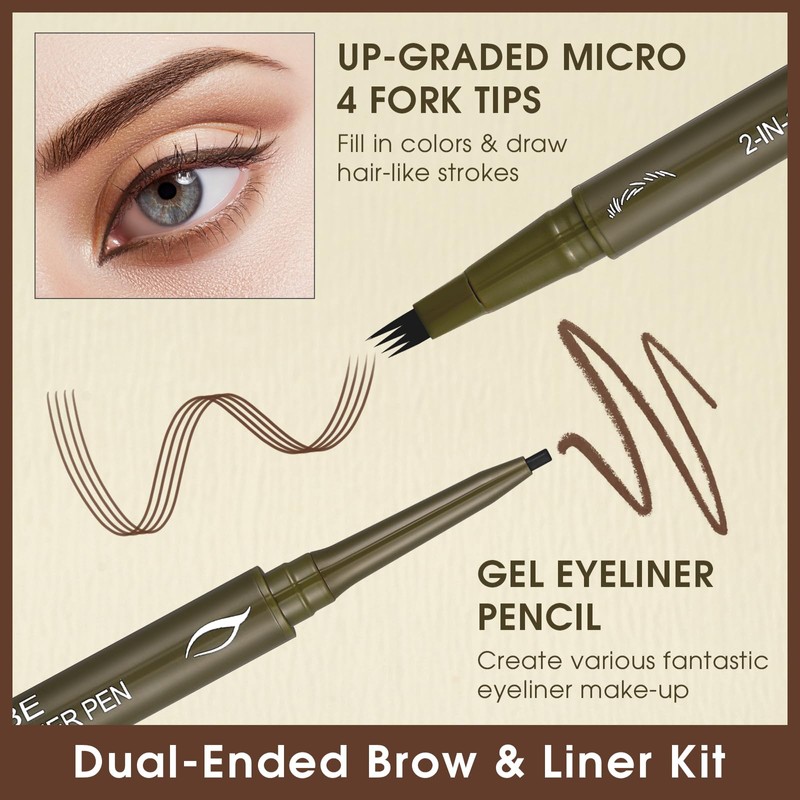 UCANBE Eyebrow Pencils for Women with Spoolie Brush, Dual-Ended Eyebrow
