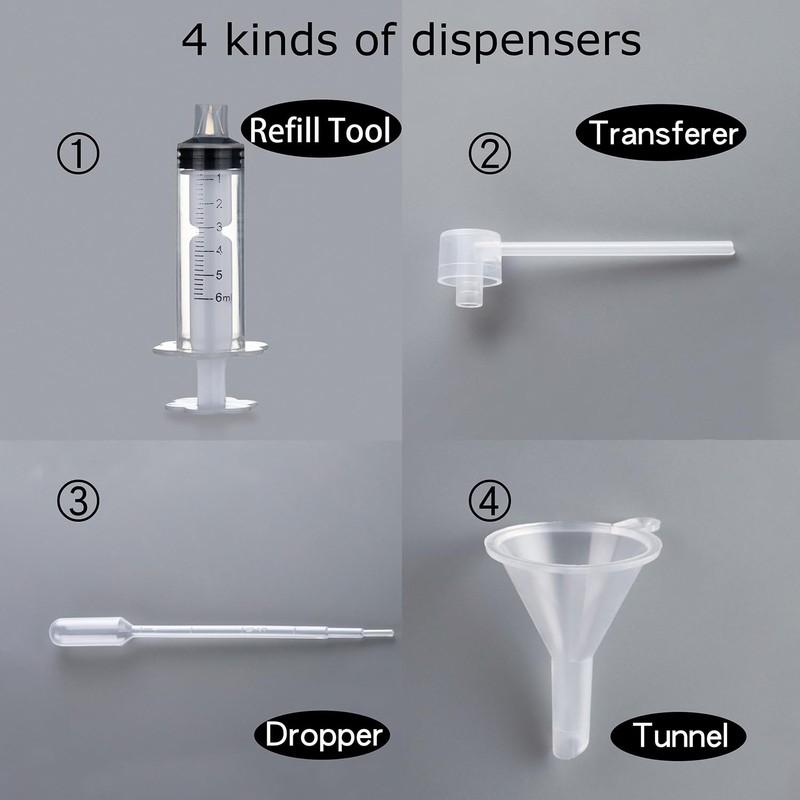 6 Pack 30ml / 1 Oz Transparent Refillable Perfume Bottle,