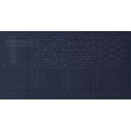 LECIEN 98902 Sashiko Coaster Can Make 4 Piece Cross, Navy Blue