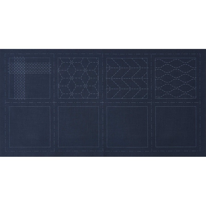 LECIEN 98902 Sashiko Coaster Can Make 4 Piece Cross, Navy