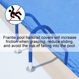Frantie Swimming Pool Handrail Cover, 4 Feet Zipper Resistant Rail Grip for Swimming Pool Hand Railing Cover (Royal Blue)