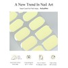 AutyaMee Semi Cured Gel Nail Strips (Pale Yellow), 20 Pcs