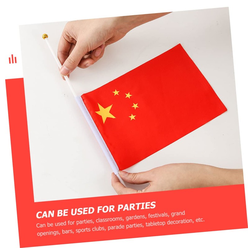 Kisangel 50pcs Handheld Chinese Flags National Flag of China Hand-waved