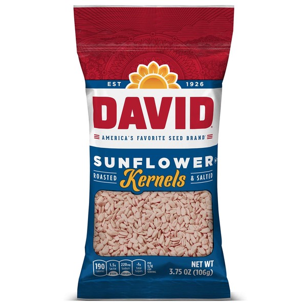 DAVID Roasted and Salted Original Sunflower Kernels, 3.75 oz