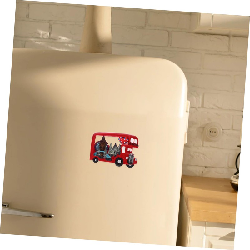 Ciieeo Bus Shaped Fridge Magnet Creative Resin Refrigerator Decor for