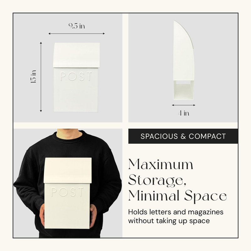 NACH Mailboxes for Outside Wall Mount, 15 x 10 x