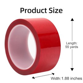 WELSTIK - Cinta de sellado de seguridad roja, a prueba de manipulaciones, 1.9 pulgadas x 55 yardas