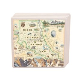 North Cascades National Park Ceramic Coasters Set of 4