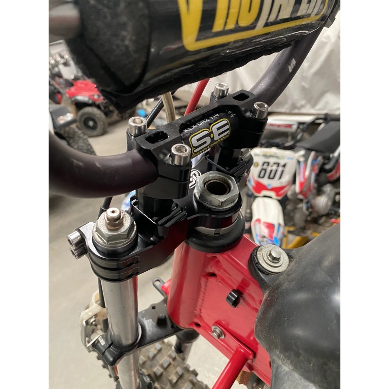 Staggs Racing KLX110 DRZ110 Billet Top Triple Clamp - Black