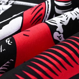 WEIXINDIY 3 Pack Paisley Pattern Skull Bandanas Scarf for Men 100% Cotton Pirate Skeleton Hankerchief Wraps Headwraps Wristband Sports Face Cover for Women