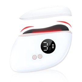 EMS Gua Sha, Gesichtsmassagegerät Gua Sha Elektrisch mit Smart 2 Modi 3 Intensitätsstufen Face Massager, EMS Gesichtsmassage mit Vibration & Wärme für Facelift Anti Aging Schwellungsreduzierung