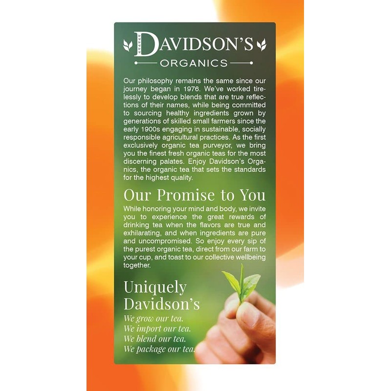 Davidson's Organics, Cranberry Orange, 25-count Tea Bags, Pack of 6