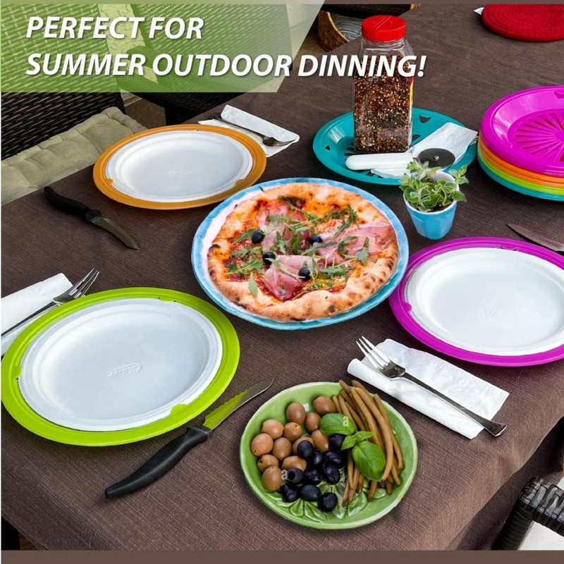 Cooking Concepts Sturdy Vented Paper Plate Holder - 4 Pack