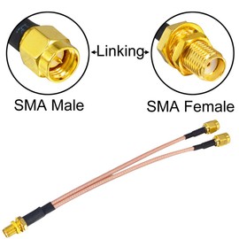 YILIANDUO SMA Splitter Cable WiFi Antenna Cable SMA Female to Y Type 2 x SMA Male Cable RG316 15 cm for 4G LTE WiFi Router Gateway Modem Mobile Radio Router