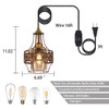 YLONG-ZS Farmhouse Plug in Pendant Light, Glass Hanging Lamp Gold,