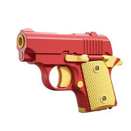 VISPHYLY Miniature 1911 Toy Gun - Decompression Plaything with DIY Assembly and Empty Chamber Hang Feature Non-Shooting Red RE-NEW1