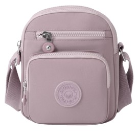 FAVORTALK Crossbody Bag for Women Multi Pocket Handbags - Casual Waterproof Cross Body Handbag with Adjustable Strap Lightweight Messenger Bags for Travel Light Purple - B35828