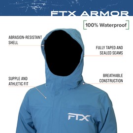 FROGG TOGGS Men's FTX Armor Premium Waterproof Rain, Fishing/Anglers Jacket, Ocean Blue, X-Large