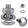 Krysay 1/4-20 x 1-1/4" Carriage Bolts 304 Stainless Steel 18-8,Round
