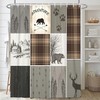 bzwcbei Rustic Cabin Bear Deer Shower Curtain, Country Grey Plaid