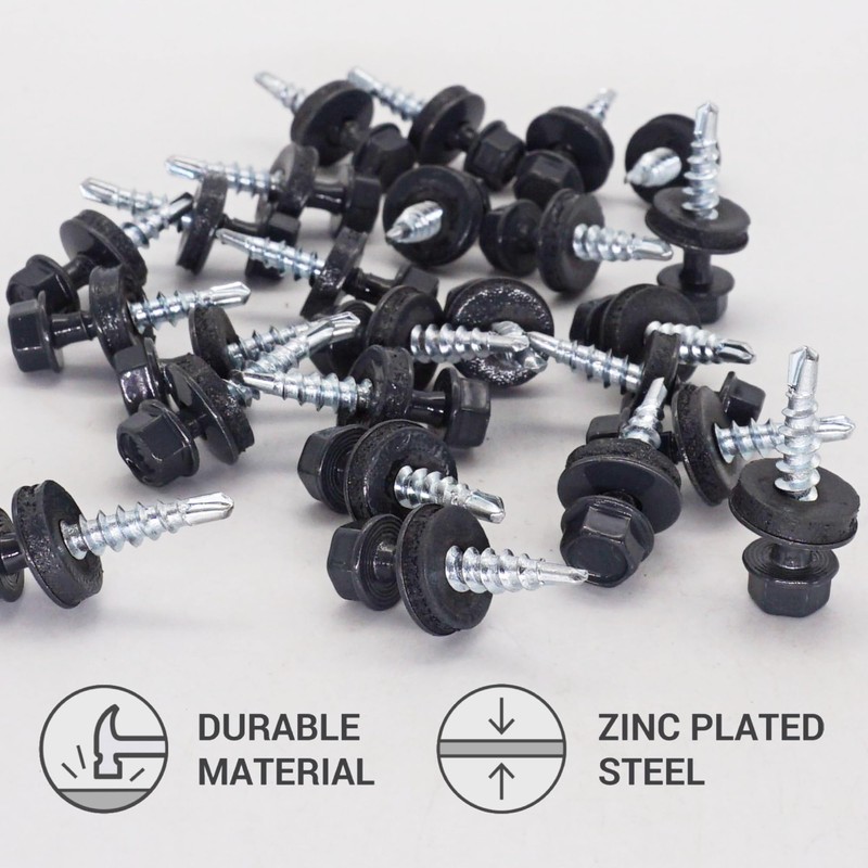 SKIR'CO (Pack of 50) Roofing Bolts, Hex Head 4.8 x