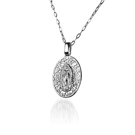 JARDIN DE MATATENA joyería | Dije LA VIRGEN DE GUADALUPE EN MARCO TIPO FILIGRANA | diseño frente y vuelta | elaborado en fina plata mexicana LEY .925 | incluye cadena de obsequio en plata LEY .925 | producto hecho a mano