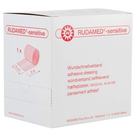 RUDAMED Sensitive Wound Bandage Rolled from Non-Woven Fabric White