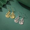 Dreamtimes Geometric Heart Sun Pendant Drop Earrings Stainless Steel Women