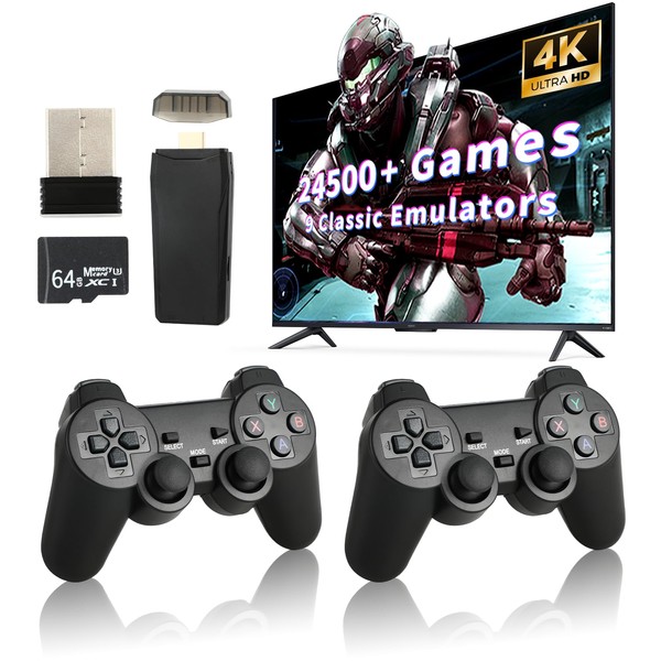 Retro Game Console, Wireless Retro Game Console, 24500+ Games Built-in,