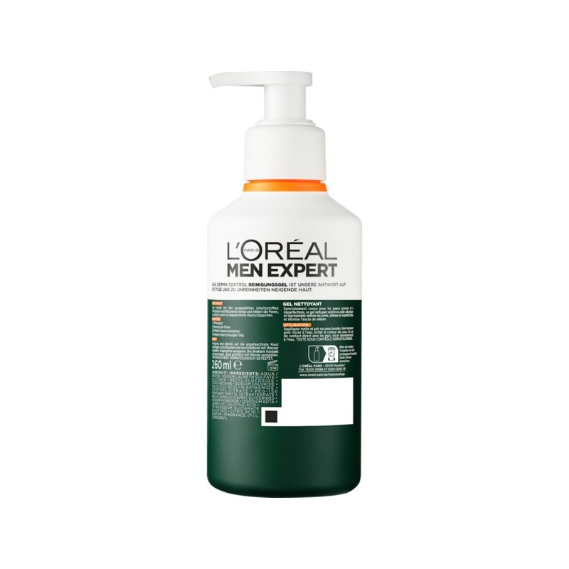 로레알 맨 엑스퍼트 클렌징 젤 데르마 컨트롤 260ml L'Oreal Men