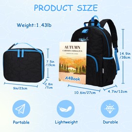 Toddler Backpack for Boys,Chase Chic Puffer Cute Lightweight Preschool Backpack with Lunch Box Set for Daycare Travel Kids Age 3-6,Black Shark