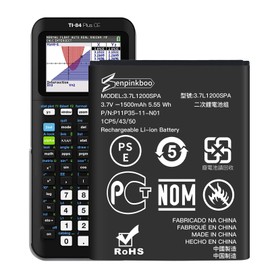 Senpinkboo for Texas TI-84 Plus CE Battery 1500mAh for Texas Instruments TI-84 CE Battery Part No. P11P35-11-N01/3.7L12005SPA 3.7V