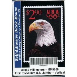 Generic Mystic Stamp Company 36x55mm Horiztonal Black Self-Adhesive Mounts